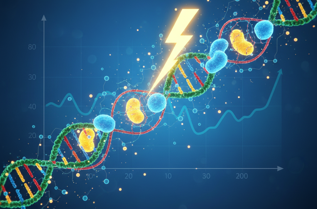le taux de NAD+ après 40 ans